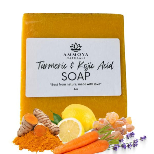Turmeric Skin Cleansing Soap - Natural Glow Face & Body Cleanser for Acne, Dark Spots & Scars, Gentle for All Skin Types - 2 Bars (4.5 oz)