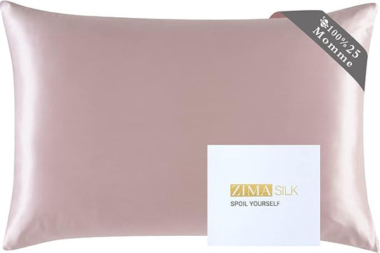 ZIMASILK 25 Momme 100% Pure Mulberry Silk Pillowcase for Hair and Skin Heath, Best Gift Choice, Highest Grade 6A Silk, 900 Thread Count, 1Pc (Queen 20''x30'', Light Plum)
