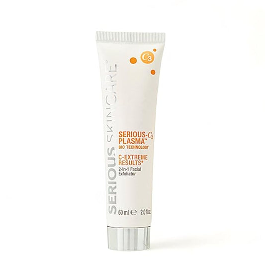 Serious Skincare - C-Extreme Results Facial Exfoliator - Deep Pore Cleansing & Resurfacing Skin Treatment - Vitamin C, Collagen & Natural Fruit Enzymes - For Smoother Radiant Face & Neck - 2 fl. oz