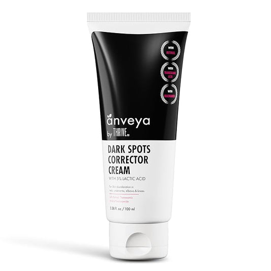 Anveya Dark Spots Corrector Cream | Prevent Aged Patches | With Retinol & Niacinamide for Dark Neck, Underarms, Inner Thighs, Knuckles, Elbows & Knees for Men & Women | 100ml