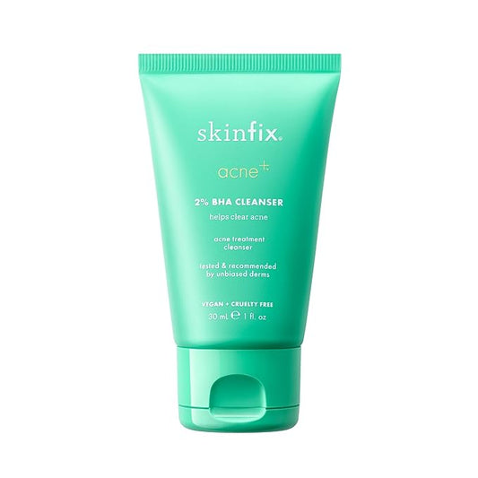 Skinfix 2% BHA Cleanser - 1 oz - Clears Acne Blemishes & Blackheads - Safe for All Types of Acne - Fragrance Free - Vegan, Cruelty Free