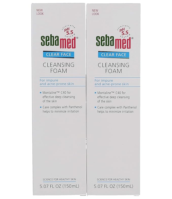 Sebamed Clear Face Cleansing Foam Gentle Face Wash for Impure Oily and Acne-prone Skin 5.07 Fluid Ounces (Pack of 2)