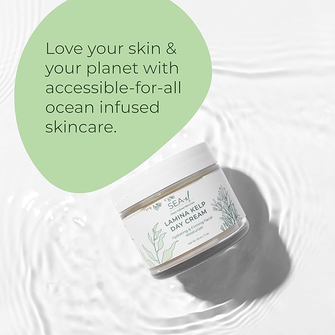 Sea-El Lamina Sea Kelp Day Cream Hydrating & Firming Anti Aging Glow Natural & Organic Dry Skin Care - Daily Face Moisturizer for Women & Men - 2 Oz
