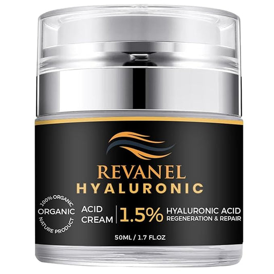 100% Organic 1.5% Hyaluronic Acid Cream – Hydrating, Anti-Aging & Sensitive Skin Moisturizer – 50ml / 1.7 fl oz, Natural Facial Cream for Deep Hydration, Skin Repair, and Gentle Nourishment.