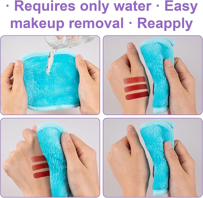 12 Pcs Makeup Remover Cloth, Premium Reusable Makeup Remover Pads Towels, Washable Microfiber Face Cloth, 5 X 5 inch Soft Makeup Washcloths for Face, Face Wash Cloths, Drying Facial Cleansing Cloths