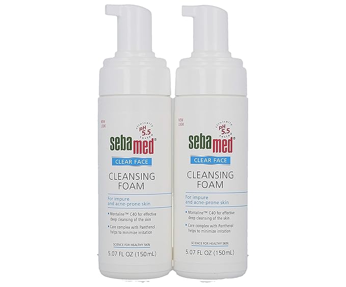 Sebamed Clear Face Cleansing Foam Gentle Face Wash for Impure Oily and Acne-prone Skin 5.07 Fluid Ounces (Pack of 2)