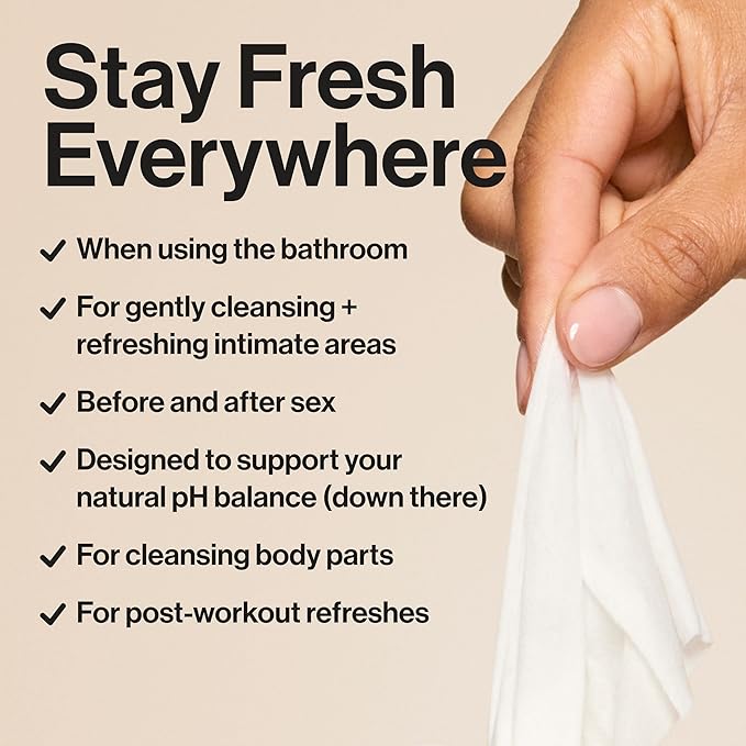 The Honest Company Flushable Wipes for Sensitive Skin | Fragrance Free, Hypoallergenic, 99% Water, Safe to Flush | pH Balanced Feminine Wipes | Gilded Wings, 42 Count