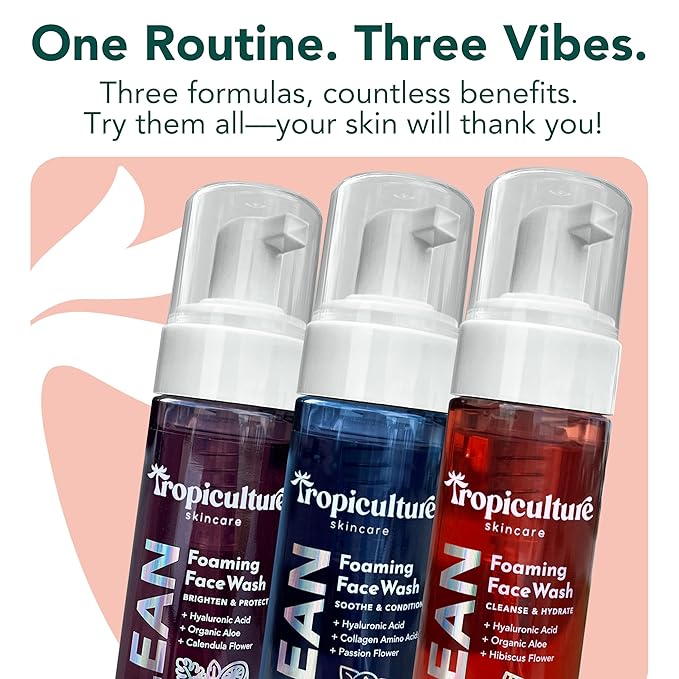 Tropiculture Clean Teen Face Wash for Teens, Tweens, & Kids | Tropical Twilight Foaming Facial Cleanser | Natural Face Cleanser for Sensitive Skin | Non Toxic Skin care for Teens | Gentle & Hydrating